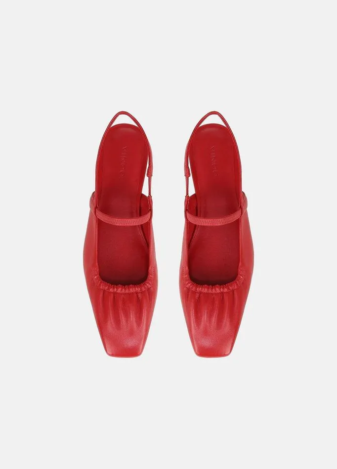 Shoes Women Vince Venice Leather Slingback Flat Crimson Shoes Women Vince Venice Leather Slingback Flat Crimson