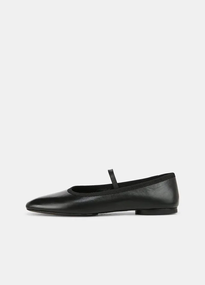 Shoes Women Vince Vivian Leather Mary Jane Flat Black