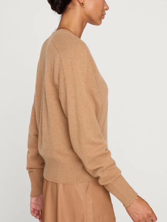 Shop Brochu Walker 100 Cashmere The Leia Vee Sweater Camel Melange