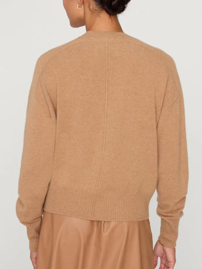 Shop Brochu Walker 100 Cashmere The Leia Vee Sweater Camel Melange