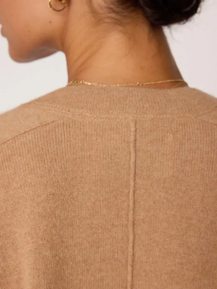 Shop Brochu Walker 100 Cashmere The Leia Vee Sweater Camel Melange