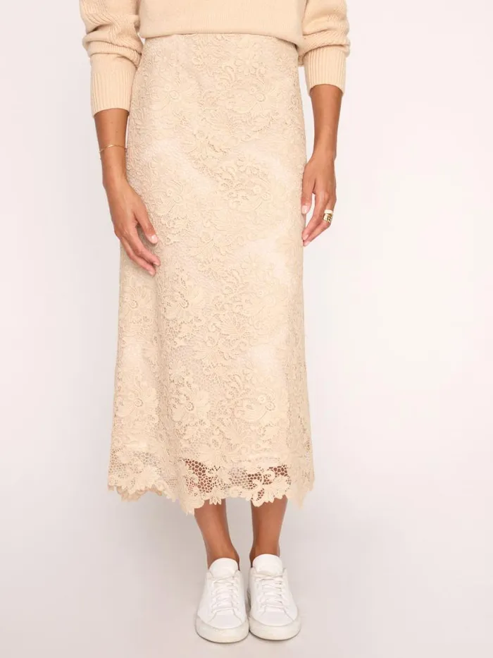 Shop Brochu Walker Bottoms The Mara Lace Skirt Buff