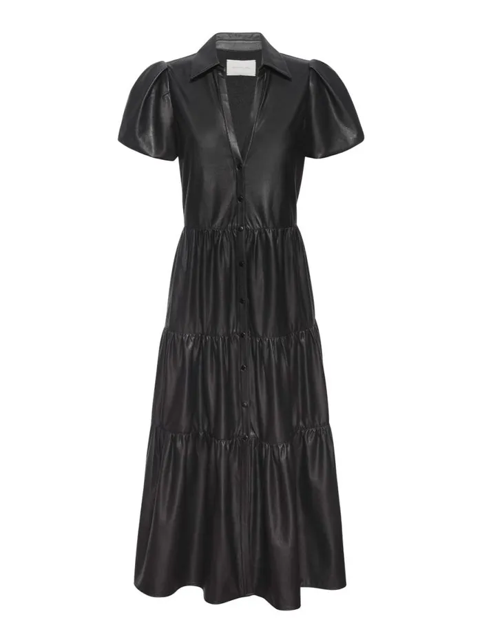 Shop Brochu Walker Dresses The Havana Vegan Leather Dress Black Onyx