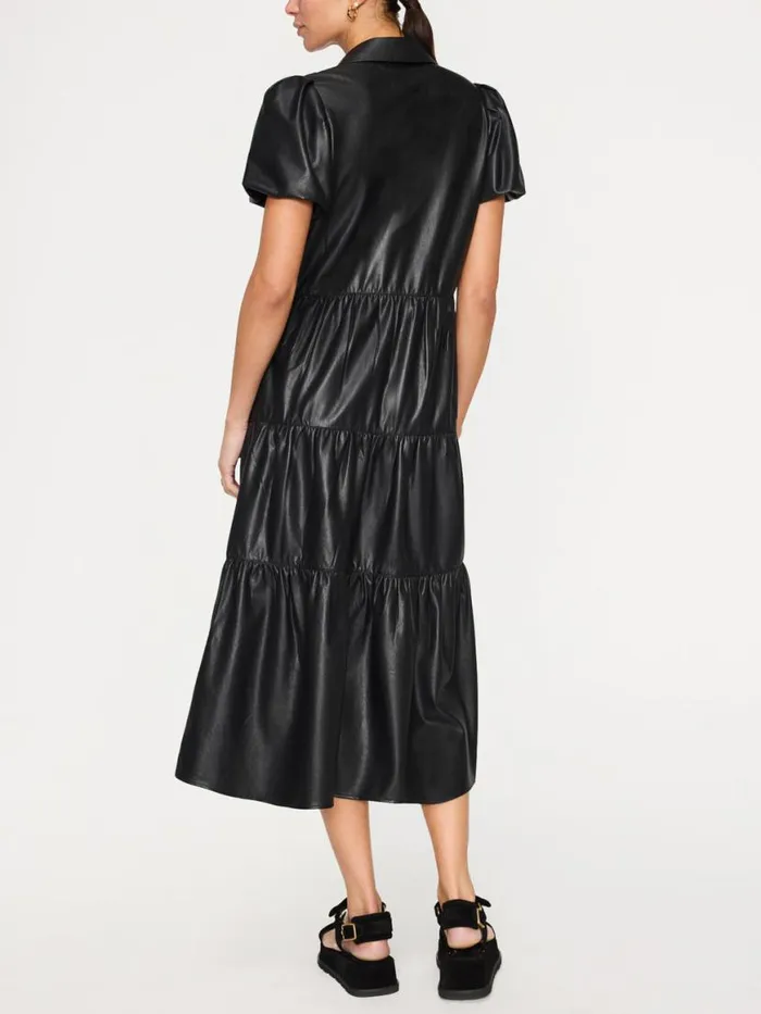 Shop Brochu Walker Dresses The Havana Vegan Leather Dress Black Onyx