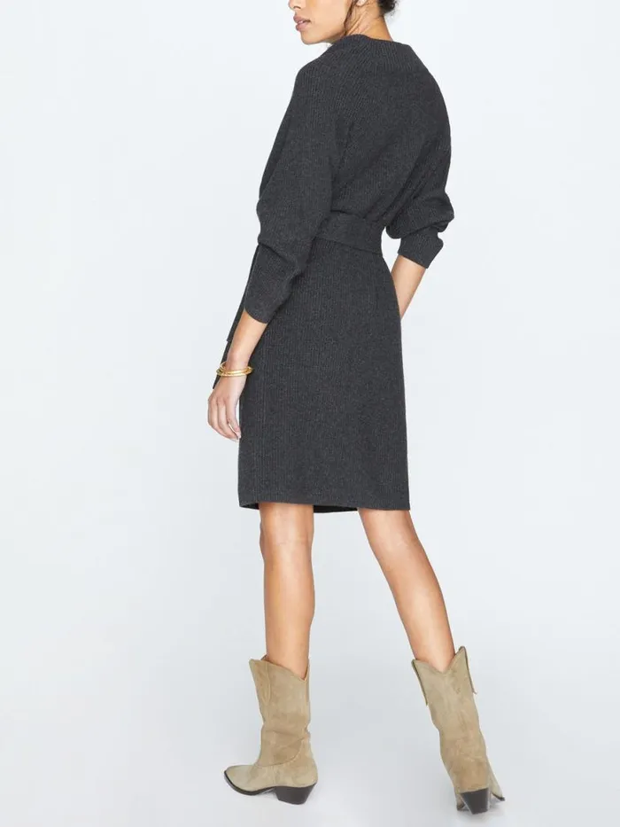 Shop Brochu Walker Dresses The Leith Belted Dress Dark Charcoal Melange