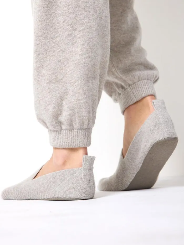 Shop Brochu Walker Shoes The Luxe Slipper Socks With Vegan Suede Light Chia Melange