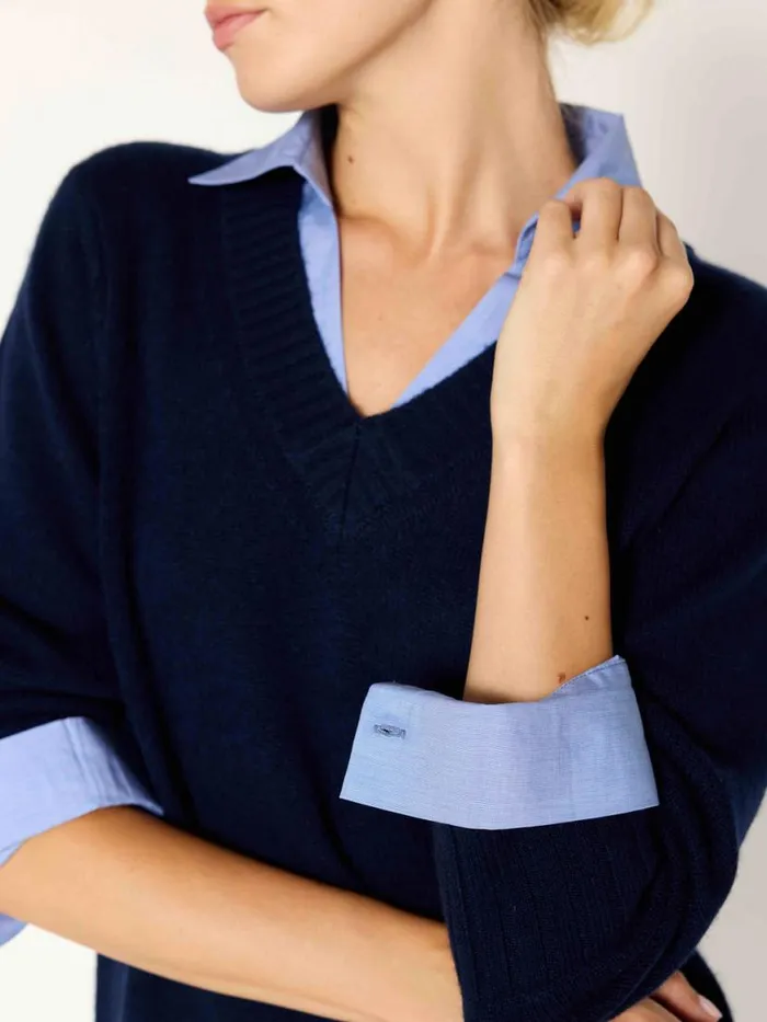 Shop Brochu Walker Sweaters The Arden Looker Navy With Oxford
