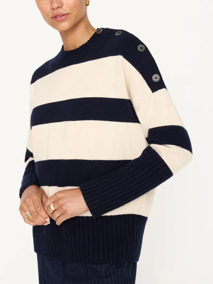 Shop Brochu Walker Sweaters The Cy Stripe Sweater Atlas Stripe