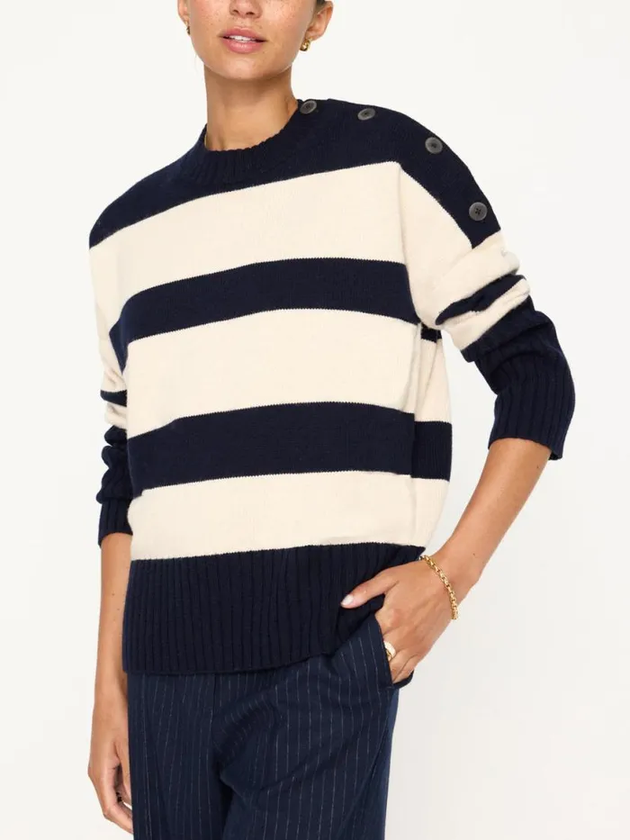 Shop Brochu Walker Sweaters The Cy Stripe Sweater Atlas Stripe
