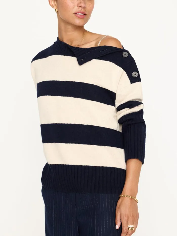 Shop Brochu Walker Sweaters The Cy Stripe Sweater Atlas Stripe