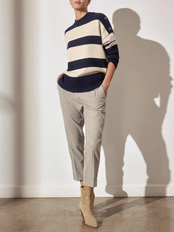 Shop Brochu Walker Sweaters The Cy Stripe Sweater Atlas Stripe