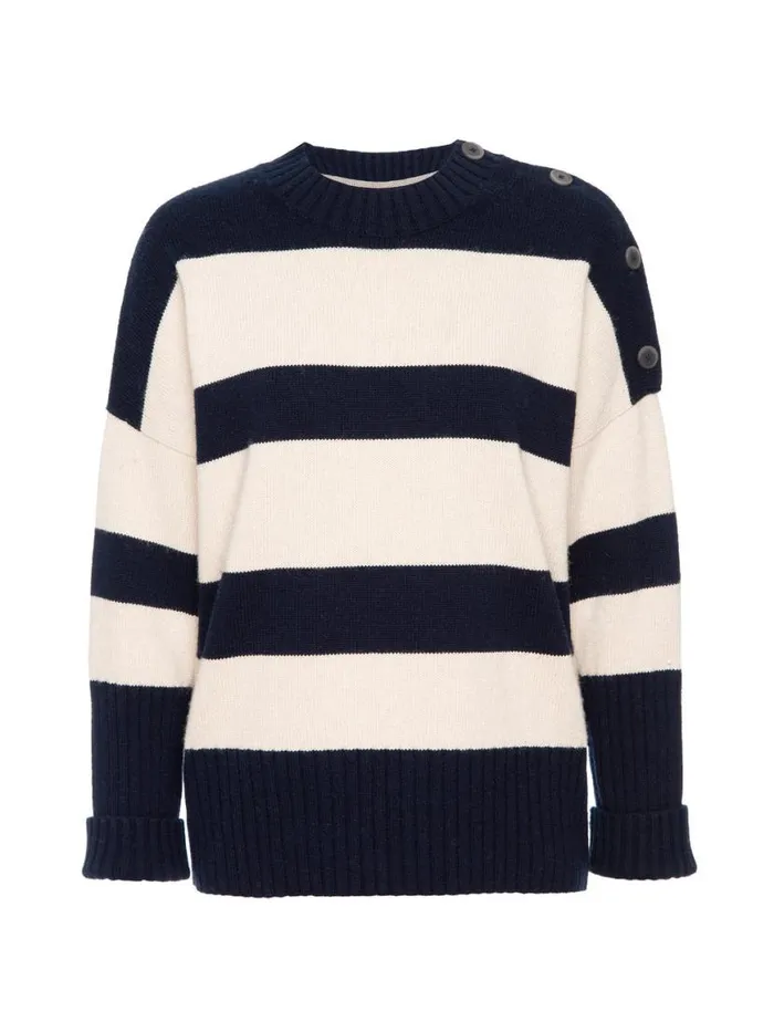 Shop Brochu Walker Sweaters The Cy Stripe Sweater Atlas Stripe