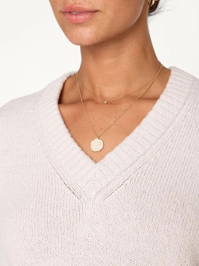 Shop Brochu Walker Sweaters The Emery Knit Vee Sweatshirt Dove Grey