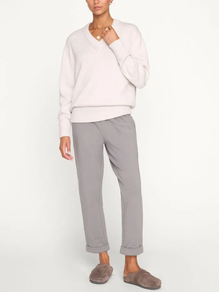 Shop Brochu Walker Sweaters The Emery Knit Vee Sweatshirt Dove Grey