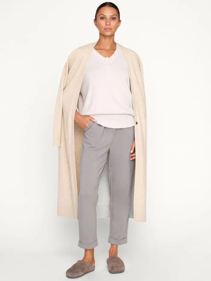 Shop Brochu Walker Sweaters The Emery Knit Vee Sweatshirt Dove Grey