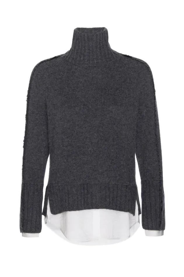 Shop Brochu Walker Sweaters The Jolie Fringe Layered Looker Flannel Melange With White Underlayer