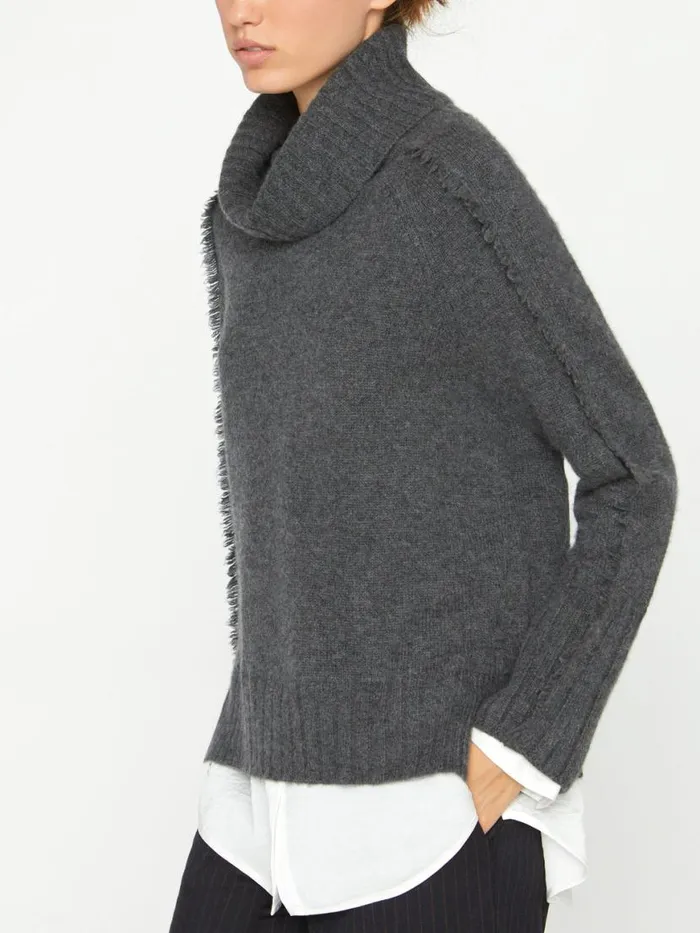 Shop Brochu Walker Sweaters The Jolie Fringe Layered Looker Flannel Melange With White Underlayer