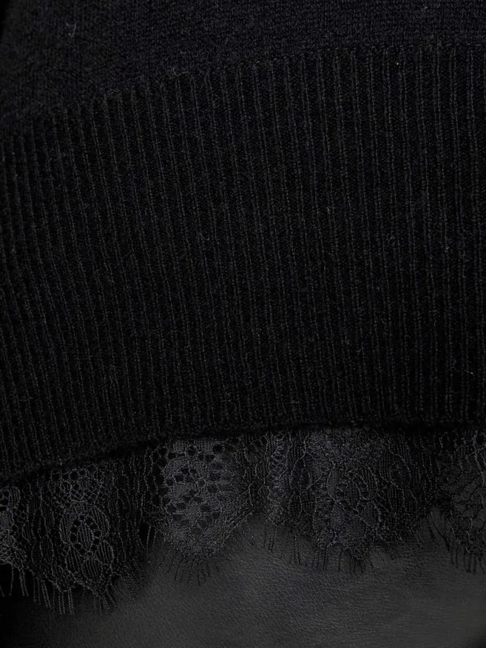 Shop Brochu Walker Sweaters The Lace Vee Looker Pullover Black Onyx