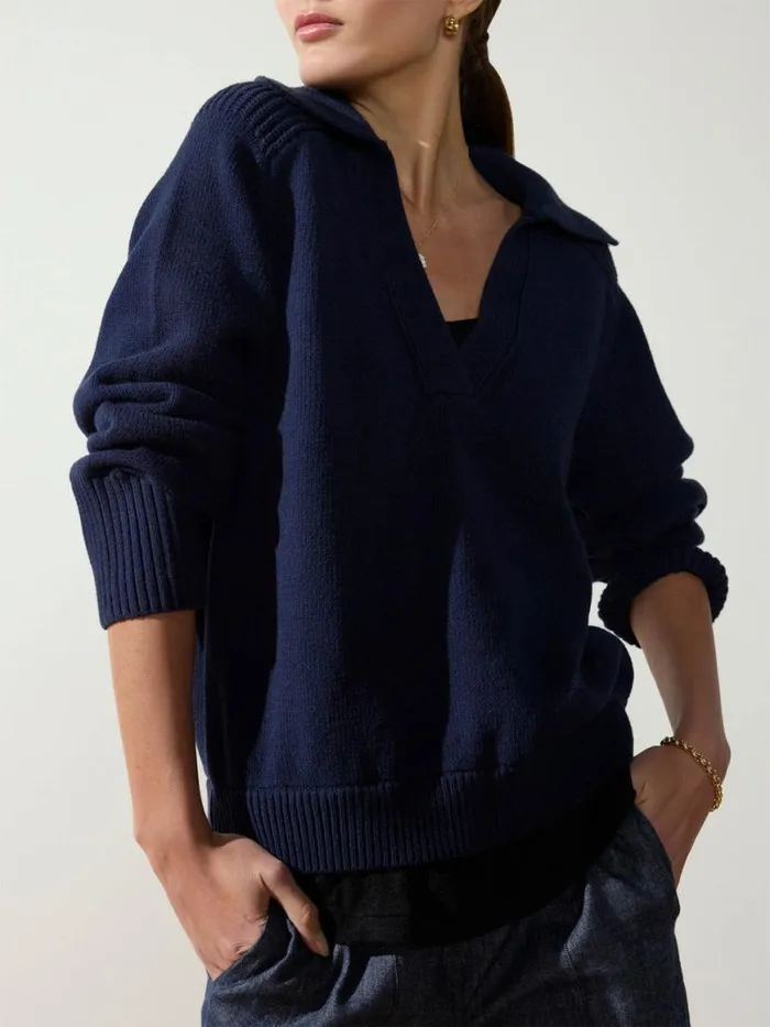 Shop Brochu Walker Sweaters The Rainer Layered Looker Navy