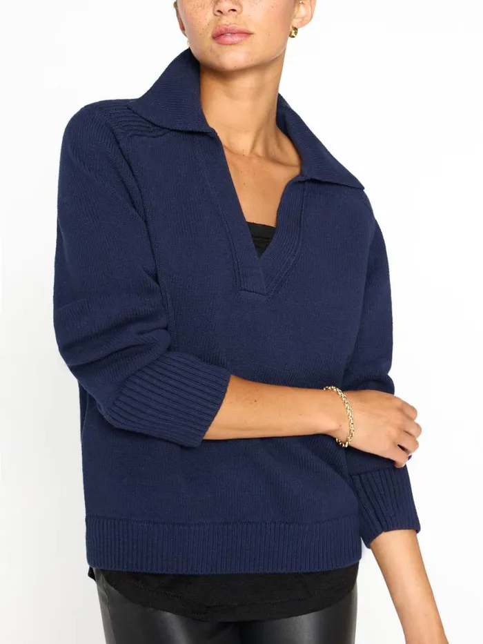 Shop Brochu Walker Sweaters The Rainer Layered Looker Navy
