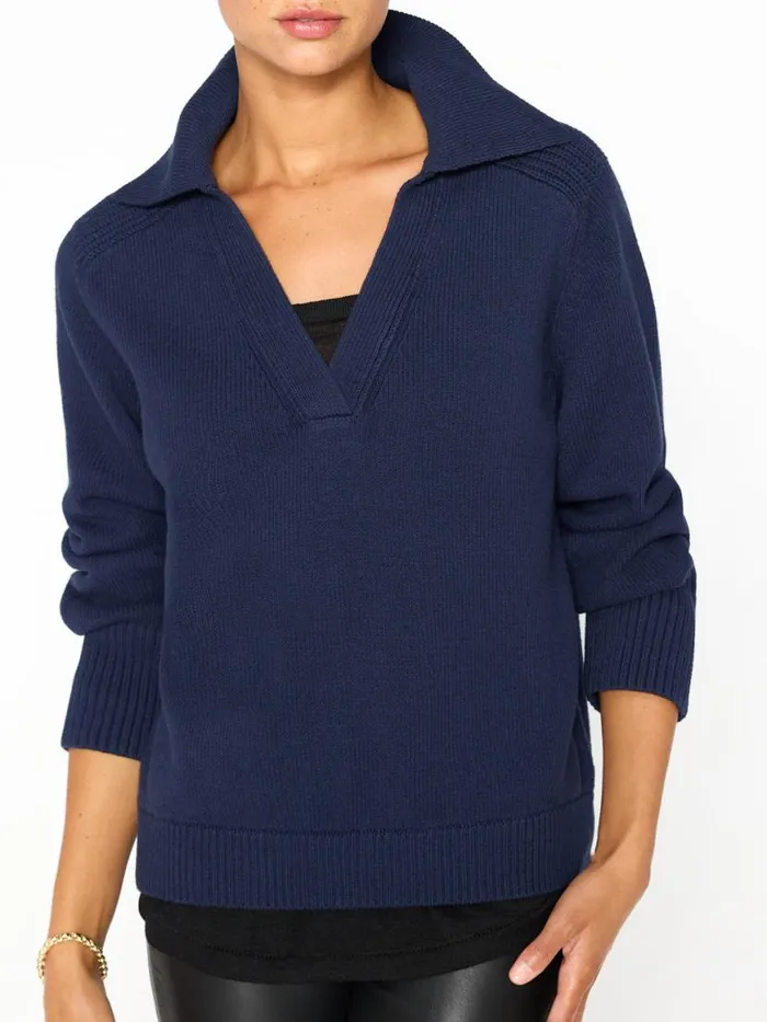 Shop Brochu Walker Sweaters The Rainer Layered Looker Navy