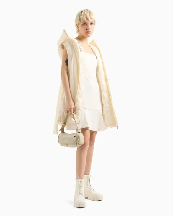 Short Dress In Matte Satin Fabric White Women Armani Dresses And Jumpsuits Short Dress In Matte Satin Fabric White Women Armani Dresses And Jumpsuits