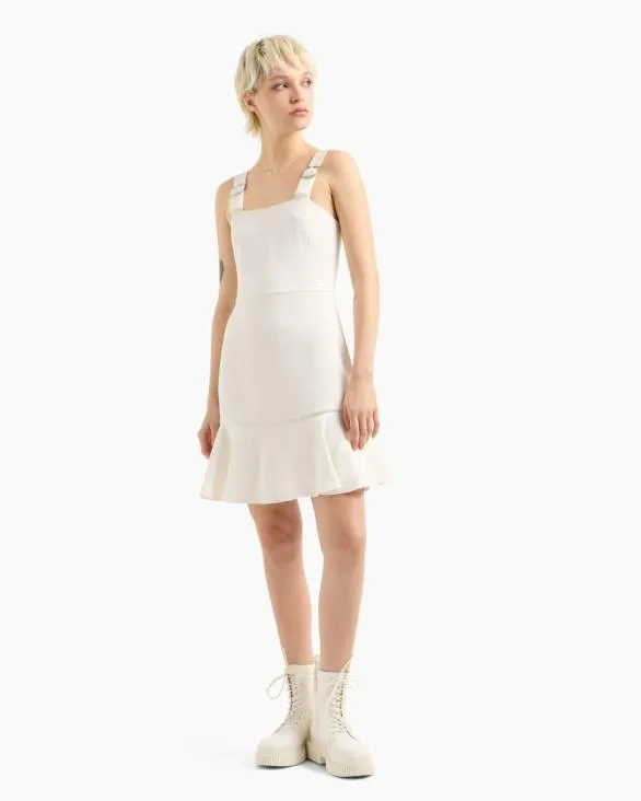 Short Dress In Matte Satin Fabric White Women Armani Dresses And Jumpsuits Short Dress In Matte Satin Fabric White Women Armani Dresses And Jumpsuits