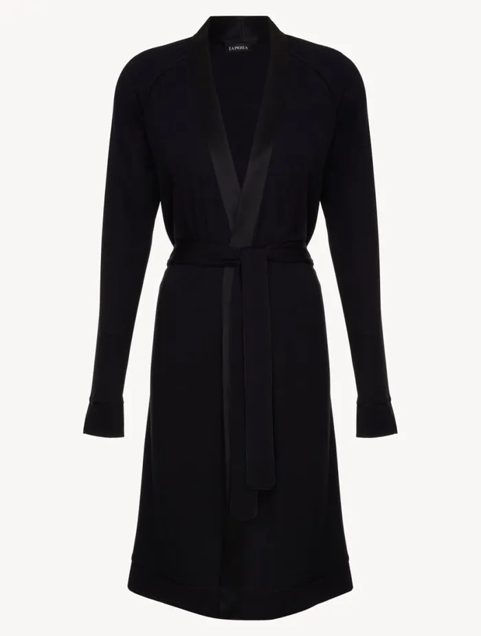Short Robe In Onyx Sleepwear La Perla Robes