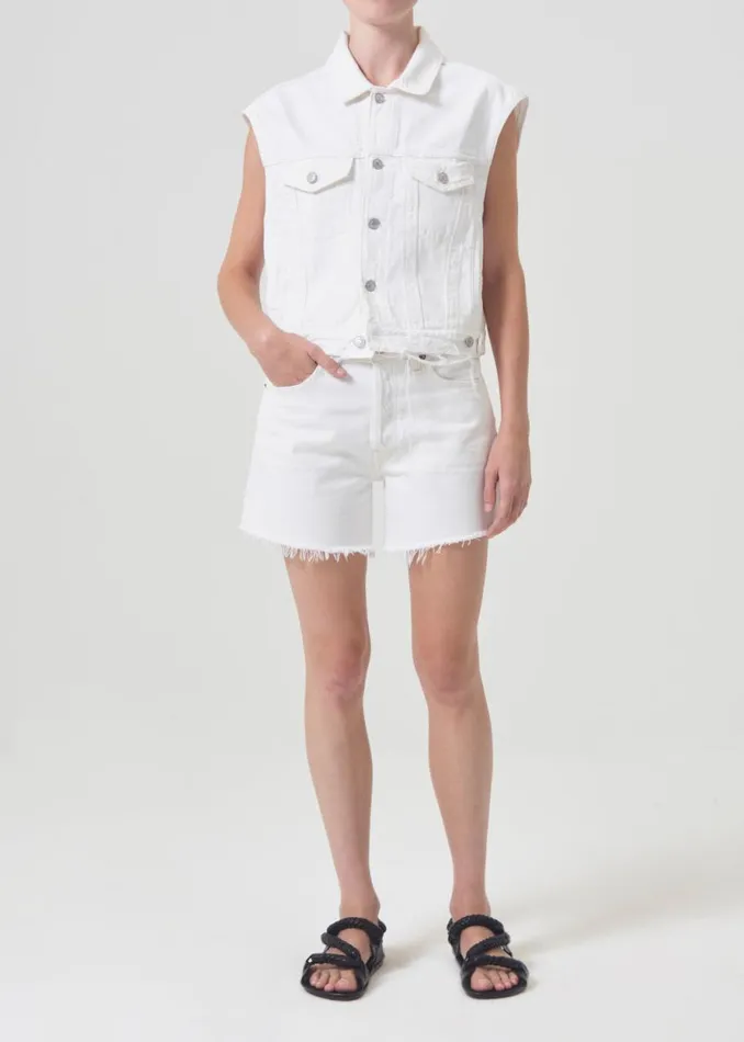 Shorts Women Agolde Parker Long Short In Panna Cotta