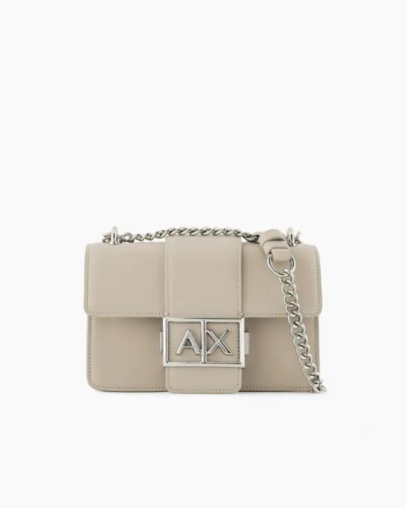 Shoulder Bag With Metal Logo Beige Women Armani Crossbody Bags