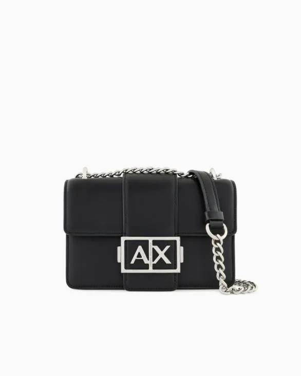 Shoulder Bag With Metal Logo Black Women Armani Crossbody Bags