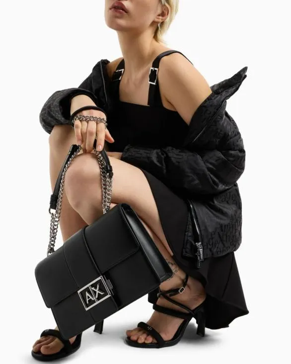 Shoulder Bag With Metal Logo Black Women Armani Crossbody Bags Shoulder Bag With Metal Logo Black Women Armani Crossbody Bags