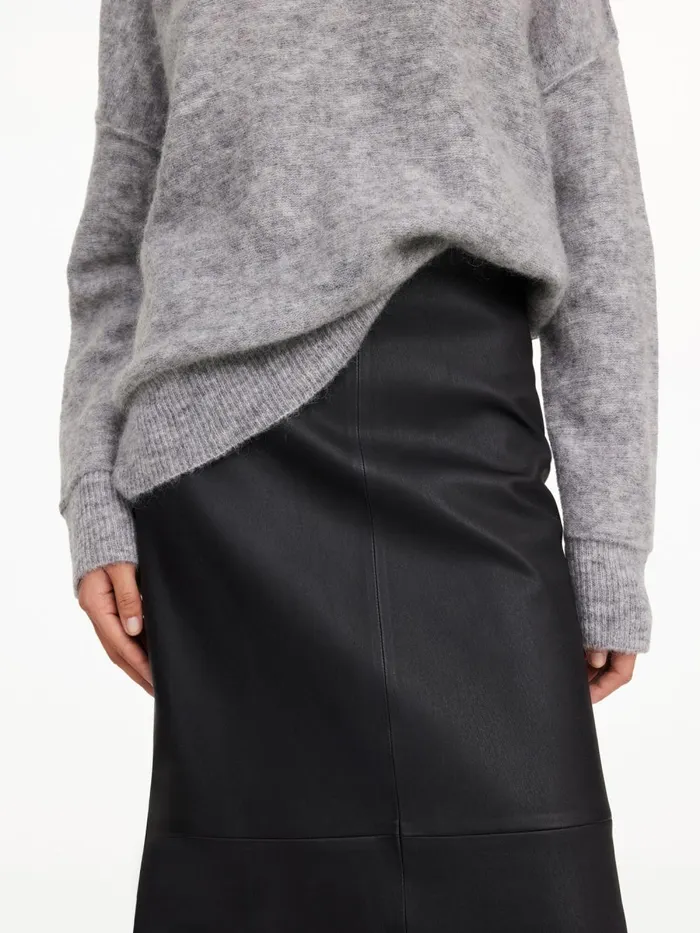 Simoas Leather Skirt Black Women By Malene Birger Skirts