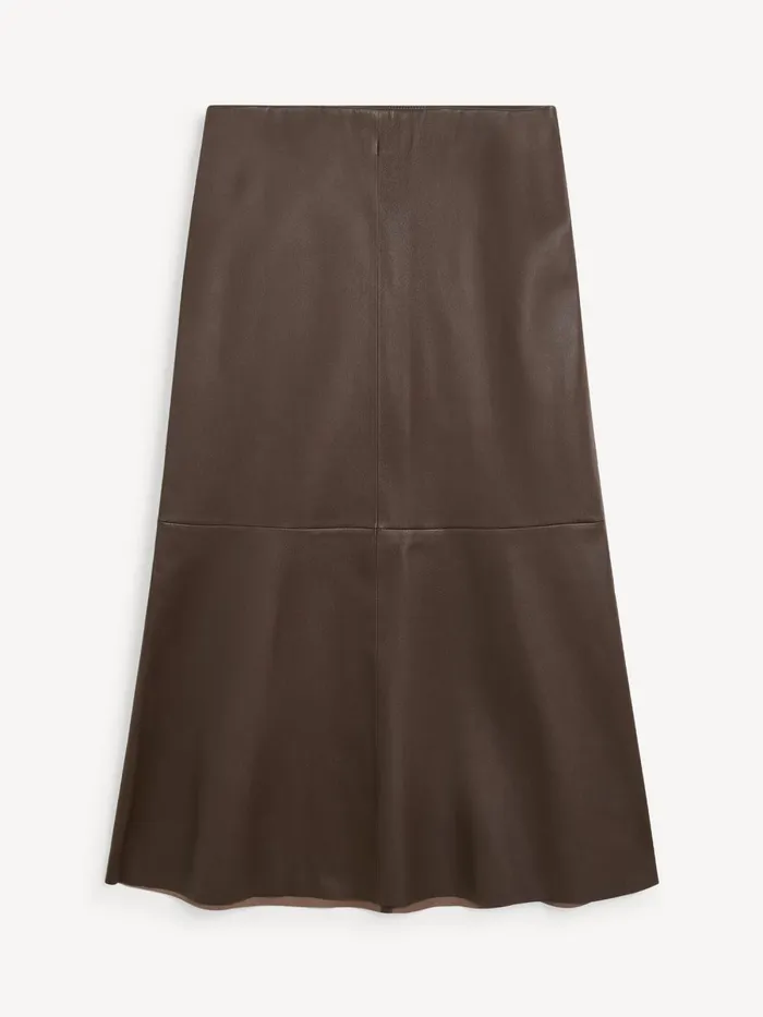 Simoas Leather Skirt Dark Mahogany Women By Malene Birger Skirts
