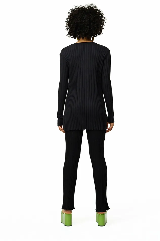 Simon Miller Bottoms Women Straight Rib Cyrene Pant Black Simon Miller Bottoms Women Straight Rib Cyrene Pant Black