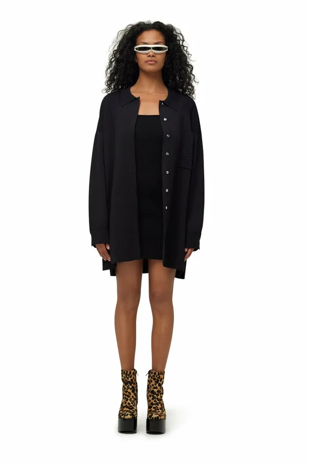 Simon Miller Dresses Women Knits By Oversized Blaz Shirt Jacket Black