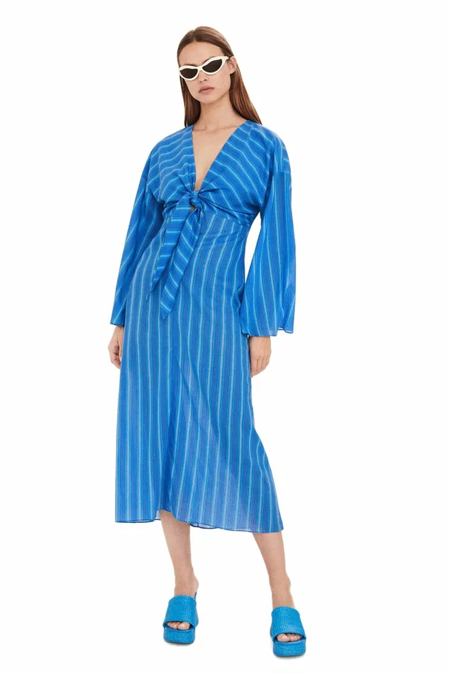 Simon Miller Dresses Women Sm X Mango Agua Dress Blue Stripe Simon Miller Dresses Women Sm X Mango Agua Dress Blue Stripe