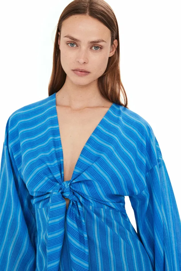 Simon Miller Dresses Women Sm X Mango Agua Dress Blue Stripe Simon Miller Dresses Women Sm X Mango Agua Dress Blue Stripe