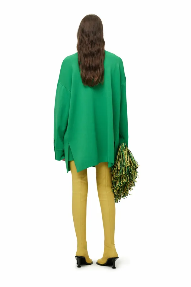 Simon Miller Knitwear Women Knits By Oversized Blaz Shirt Jacket Grass Green Simon Miller Knitwear Women Knits By Oversized Blaz Shirt Jacket Grass Green