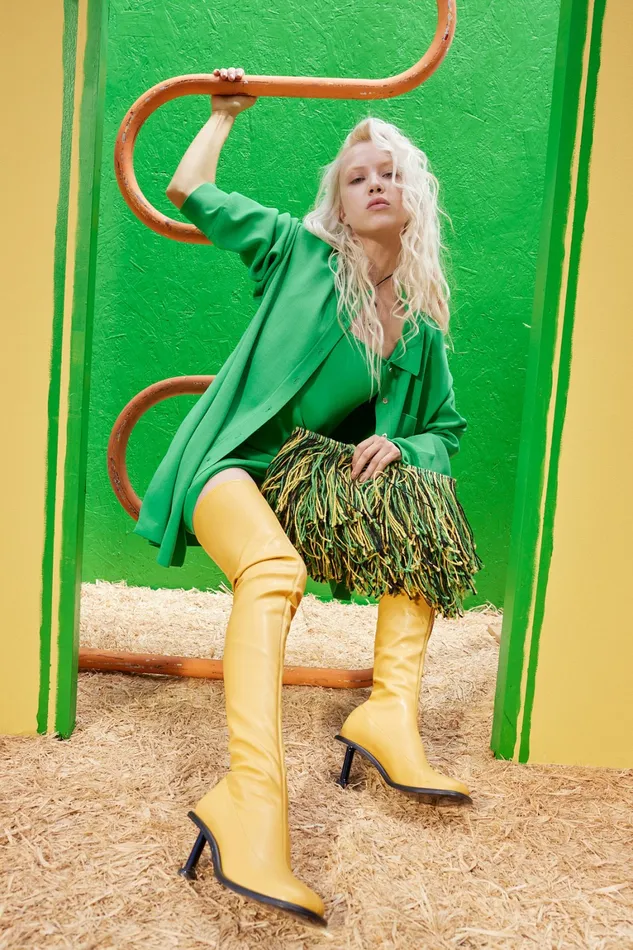 Simon Miller Knitwear Women Knits By Oversized Blaz Shirt Jacket Grass Green Simon Miller Knitwear Women Knits By Oversized Blaz Shirt Jacket Grass Green