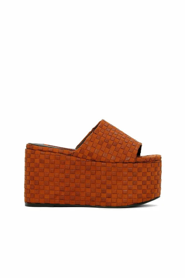 Simon Miller Platforms Women Blackout Platform Sepia Brown Checkerboard