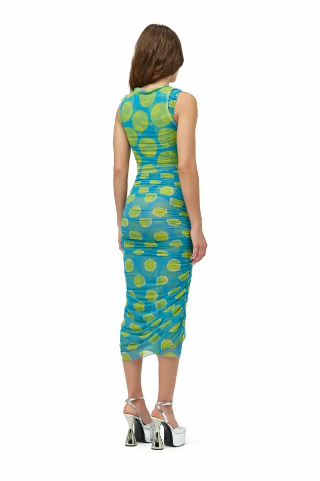 Simon Miller Prints Women Mesh Cielo Dress Suburban Blue Valley Green Dot Print Simon Miller Prints Women Mesh Cielo Dress Suburban Blue Valley Green Dot Print