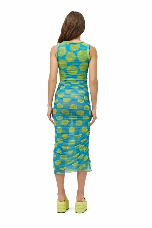 Simon Miller Prints Women Mesh Cielo Dress Suburban Blue Valley Green Dot Print Simon Miller Prints Women Mesh Cielo Dress Suburban Blue Valley Green Dot Print
