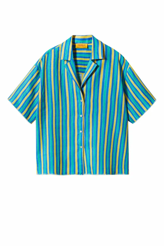 Simon Miller Prints Women Sm X Mango Linen Iguana Shirt Multi Stripe Simon Miller Prints Women Sm X Mango Linen Iguana Shirt Multi Stripe