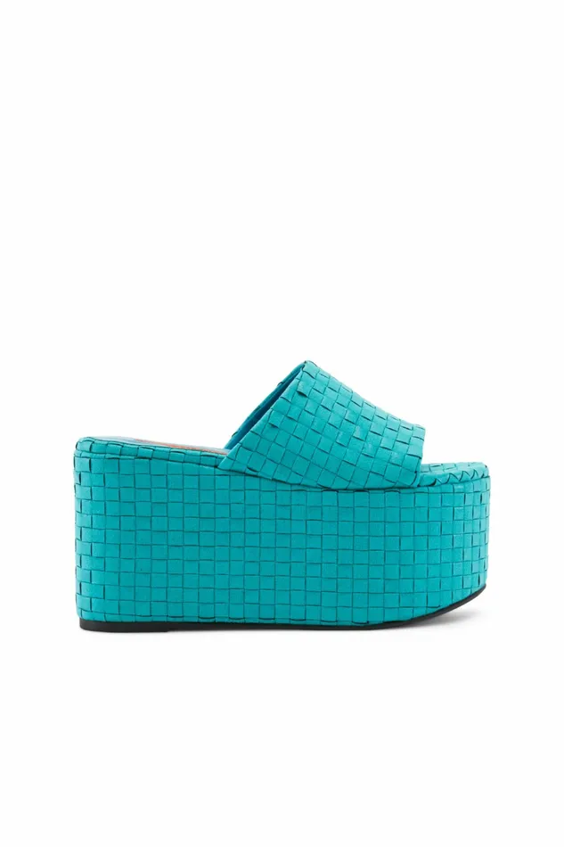 Simon Miller Sandals Women Blackout Platform Suburban Blue Checkerboard