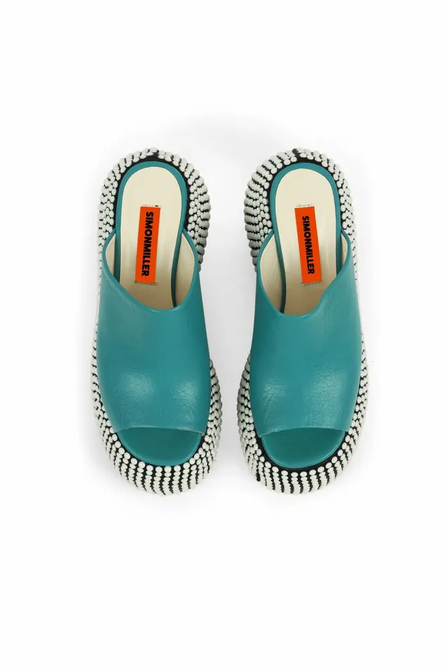 Simon Miller Sandals Women Platform Bubble Wedge Black Taffy Blue Simon Miller Sandals Women Platform Bubble Wedge Black Taffy Blue