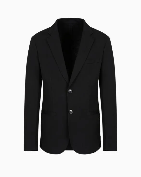 Singlebreasted Jacket With Two Buttons Black Men Armani Matching Sets