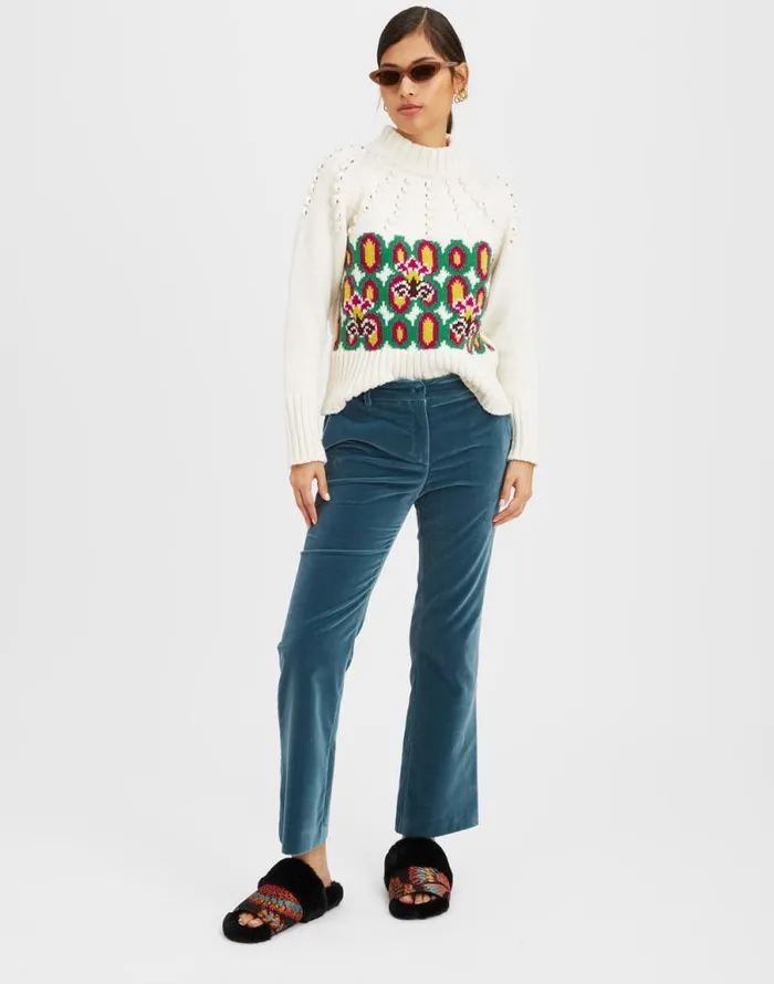 Ski Lift Sweater Arcturus Place White Women La Double J Knitwear Ski Lift Sweater Arcturus Place White Women La Double J Knitwear