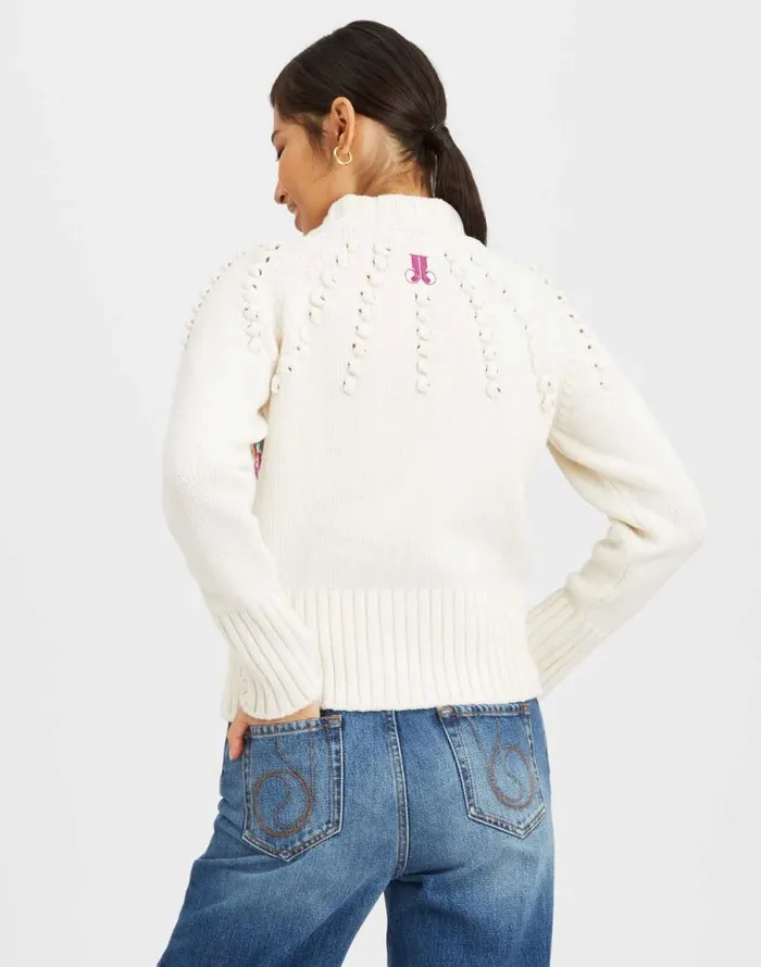 Ski Lift Sweater Arcturus Place White Women La Double J Knitwear Ski Lift Sweater Arcturus Place White Women La Double J Knitwear