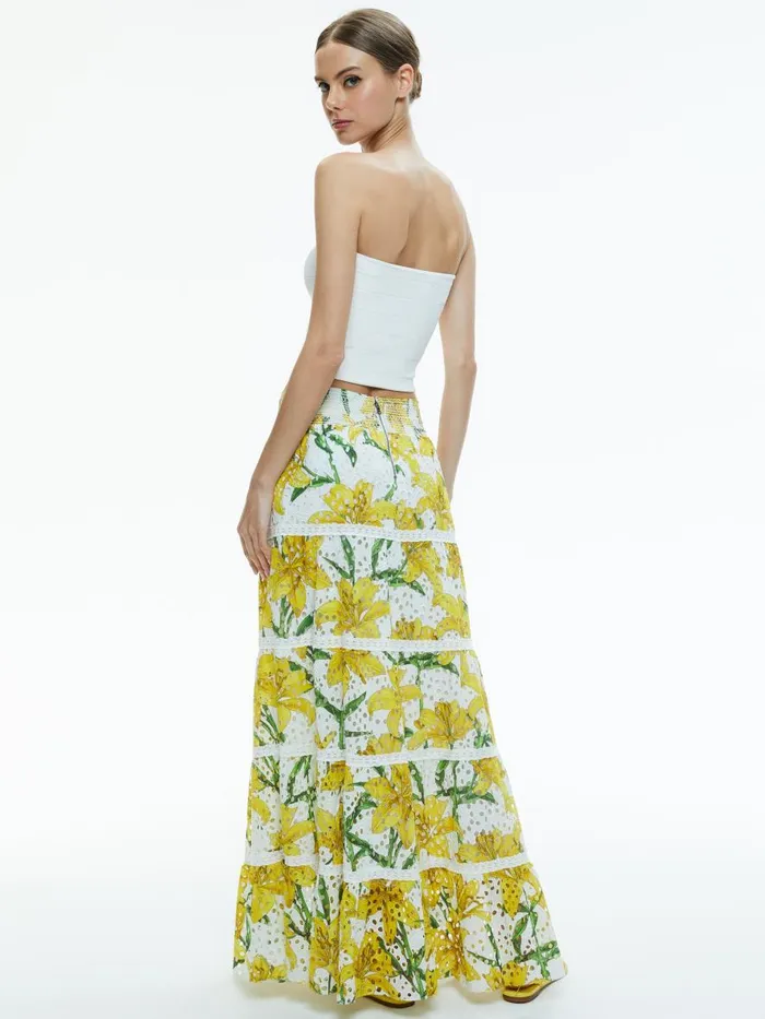 Skirts Women Alice Olivia AISHA TIERED MAXI SKIRT Stargazer Multi Lg